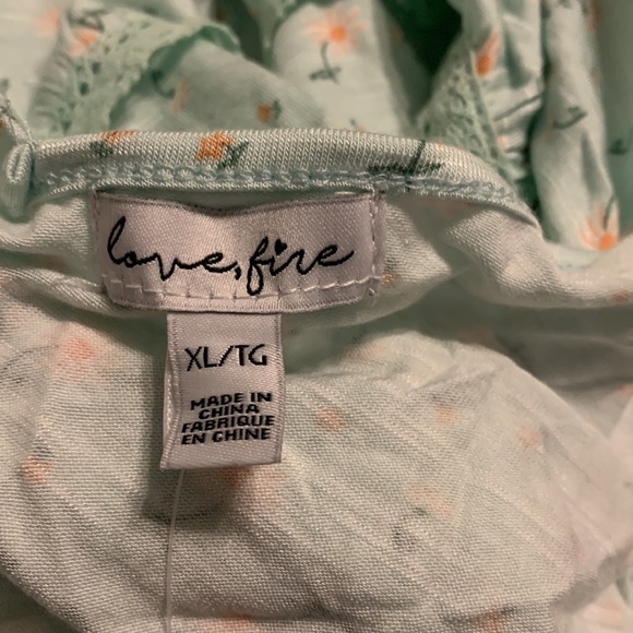 Love,Fire Mint Floral Tiered Tank Top - Picture 7 of 9